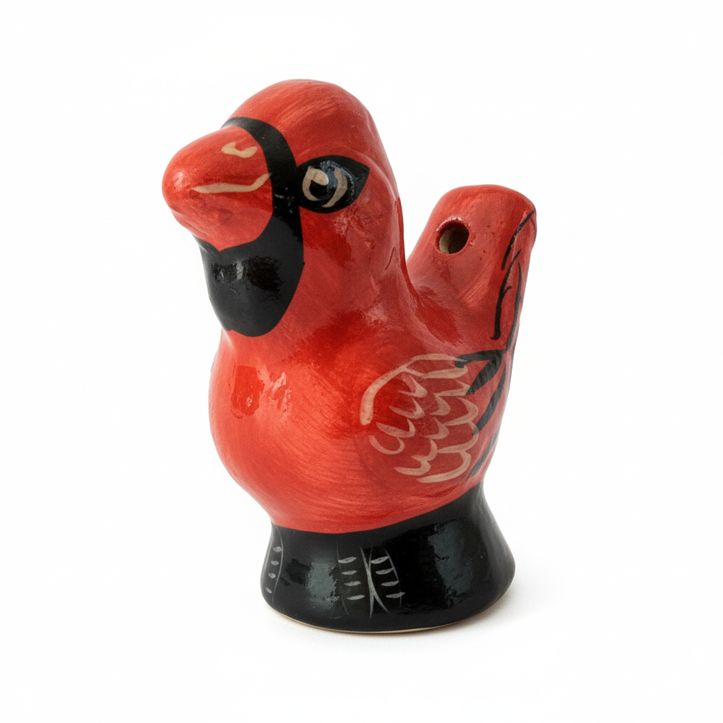 Cardinal & songbird ceramic bird water whistle from the Peruvian Amazon - Amazon Ecology