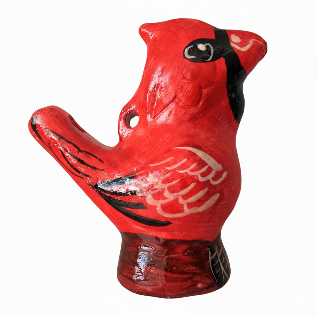 Cardinal & songbird ceramic bird water whistle from the Peruvian Amazon - Amazon Ecology