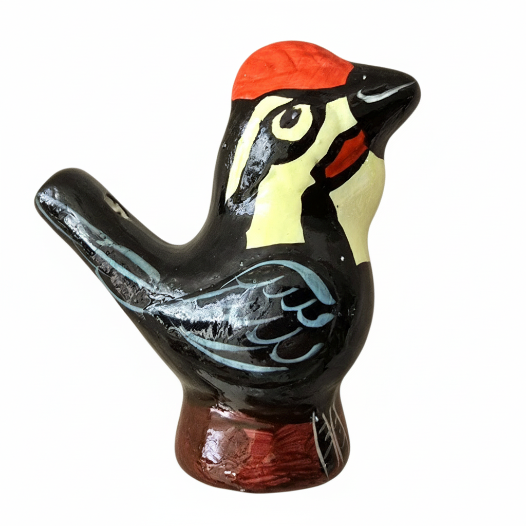 Pileated woodpecker ceramic bird water whistle from the Peruvian Amazon - Amazon Ecology