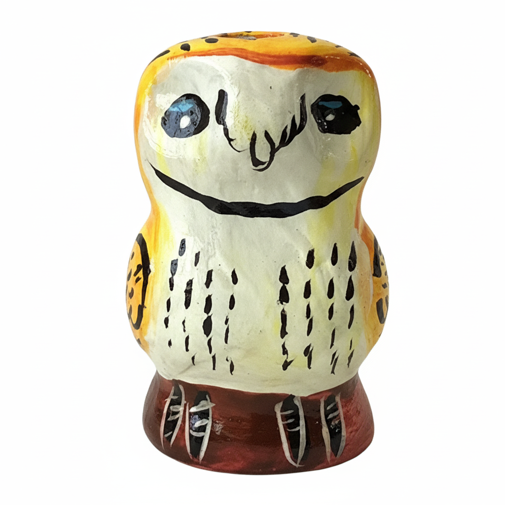 Barn owl ceramic bird water whistle from the Peruvian Amazon - Amazon Ecology