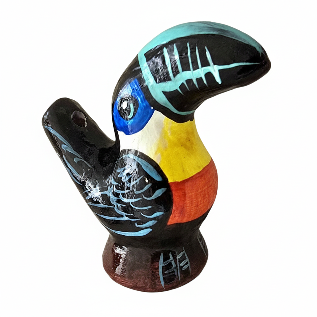 Toucan Ceramic water whistle from the Peruvian Amazon