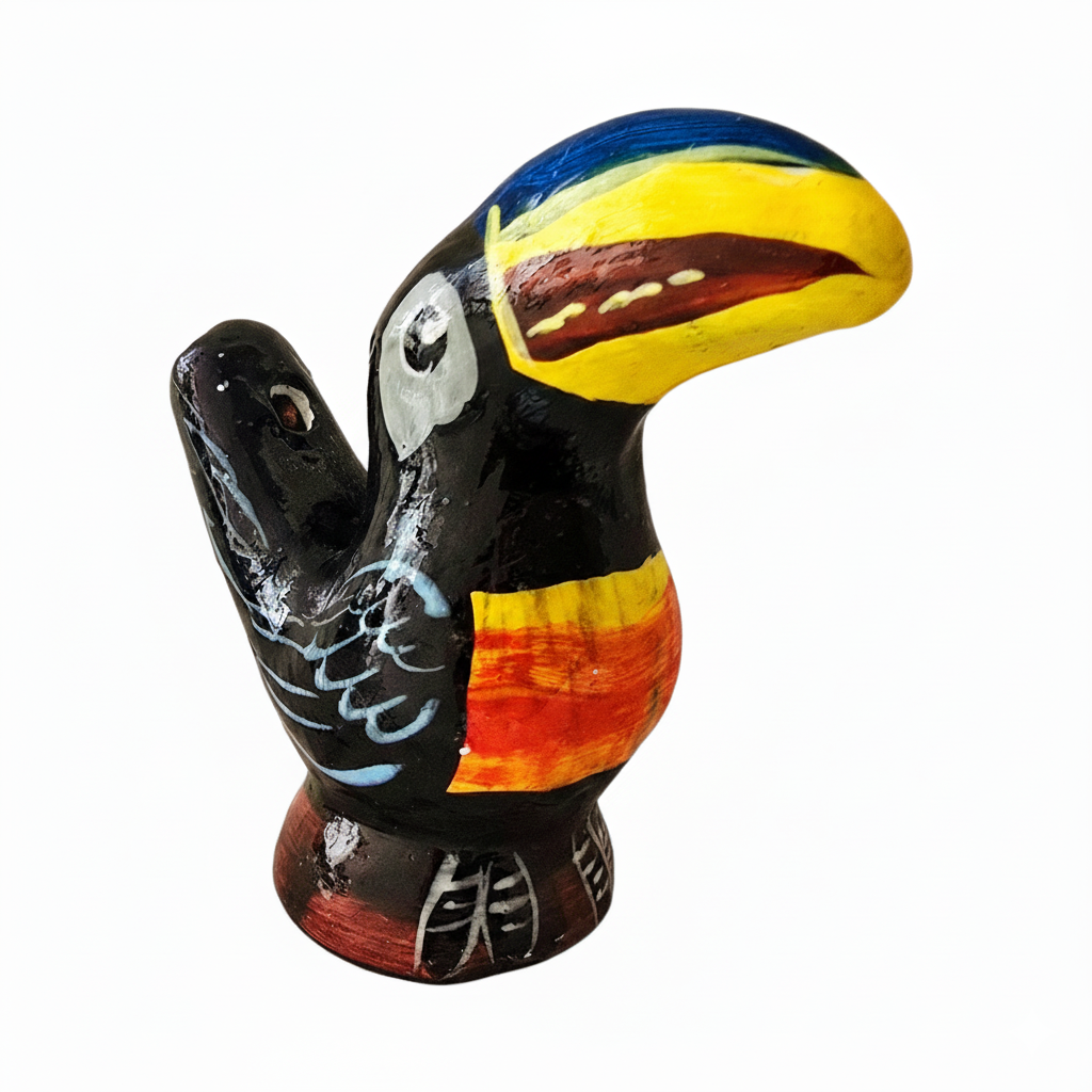 Toucan Ceramic water whistle from the Peruvian Amazon