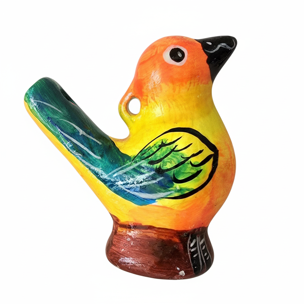 Macaw and parrot Ceramic water whistle from the Peruvian Amazon