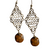 Ayahuasca vine earrings with silver mesh - made by Peruvian Amazon artisan