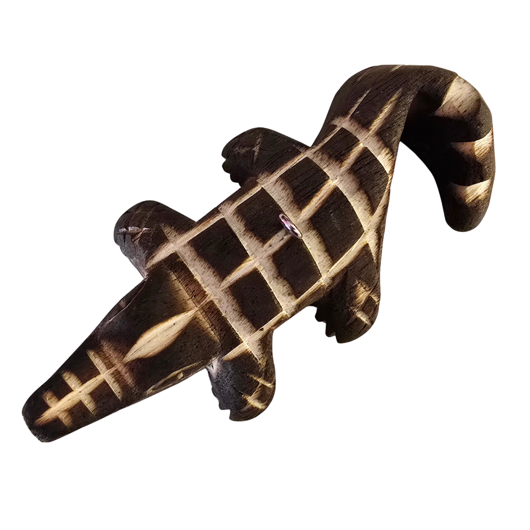 CAIMAN BALSA WOOD FAIR -TRADE ORNAMENT - CARVED BY PERUVIAN AMAZON ARTISAN