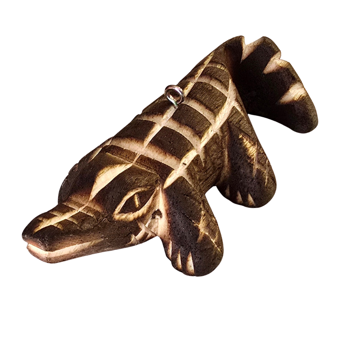 CAIMAN BALSA WOOD FAIR -TRADE ORNAMENT - CARVED BY PERUVIAN AMAZON ARTISAN