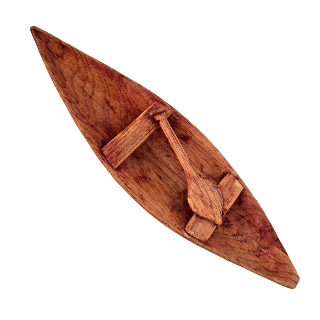 MINIATURE AMAZON DUGOUT CANOE - HAND CARVED BY PERUVIAN ARTISAN - Amazon Ecology