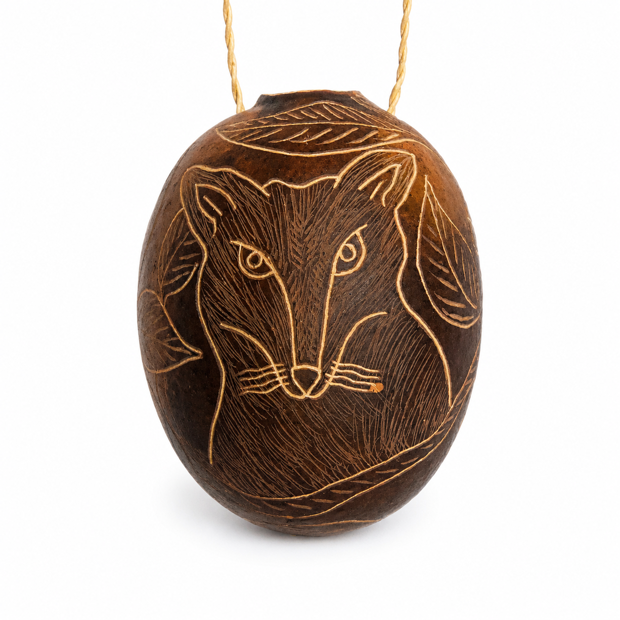 Fox Mammal Calabash Christmas tree ornament and hand rattle - Amazon Ecology