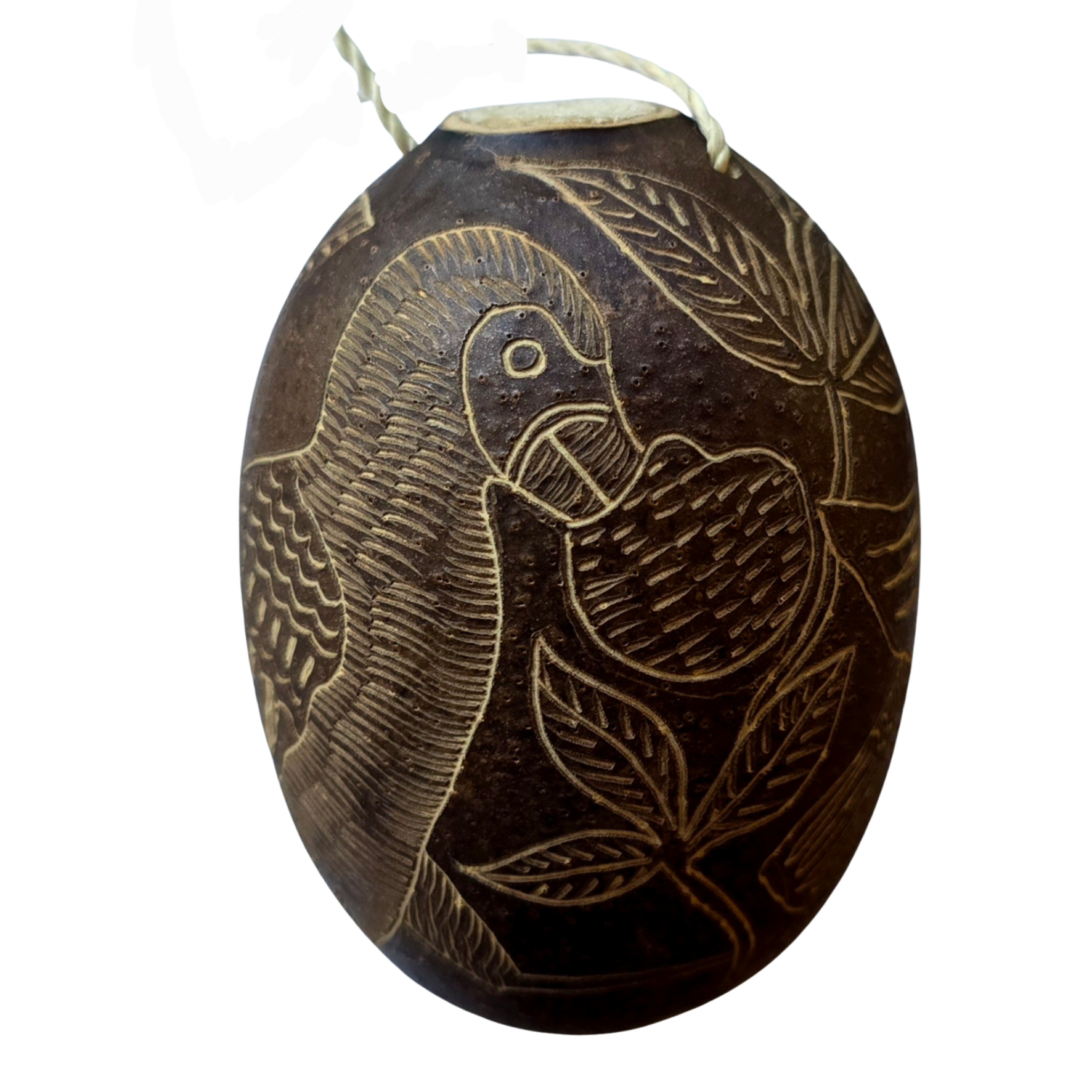 Purple gallinule Bird Calabash Christmas tree ornament and hand rattle