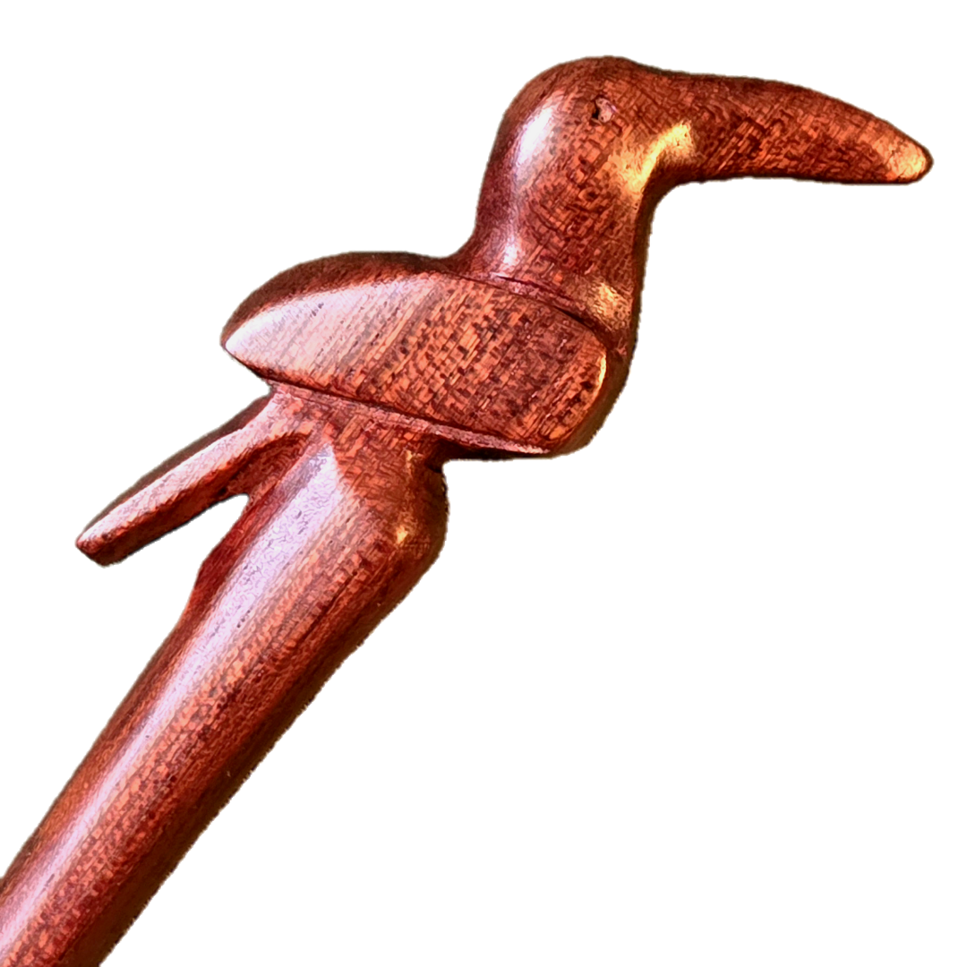 Hand carved wildlife hair sticks - made by artisan from Peruvian Amazon - Amazon Ecology