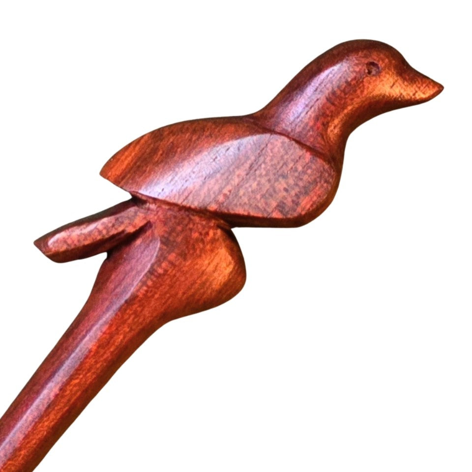 Hand carved wildlife hair sticks - made by artisan from Peruvian Amazon - Amazon Ecology