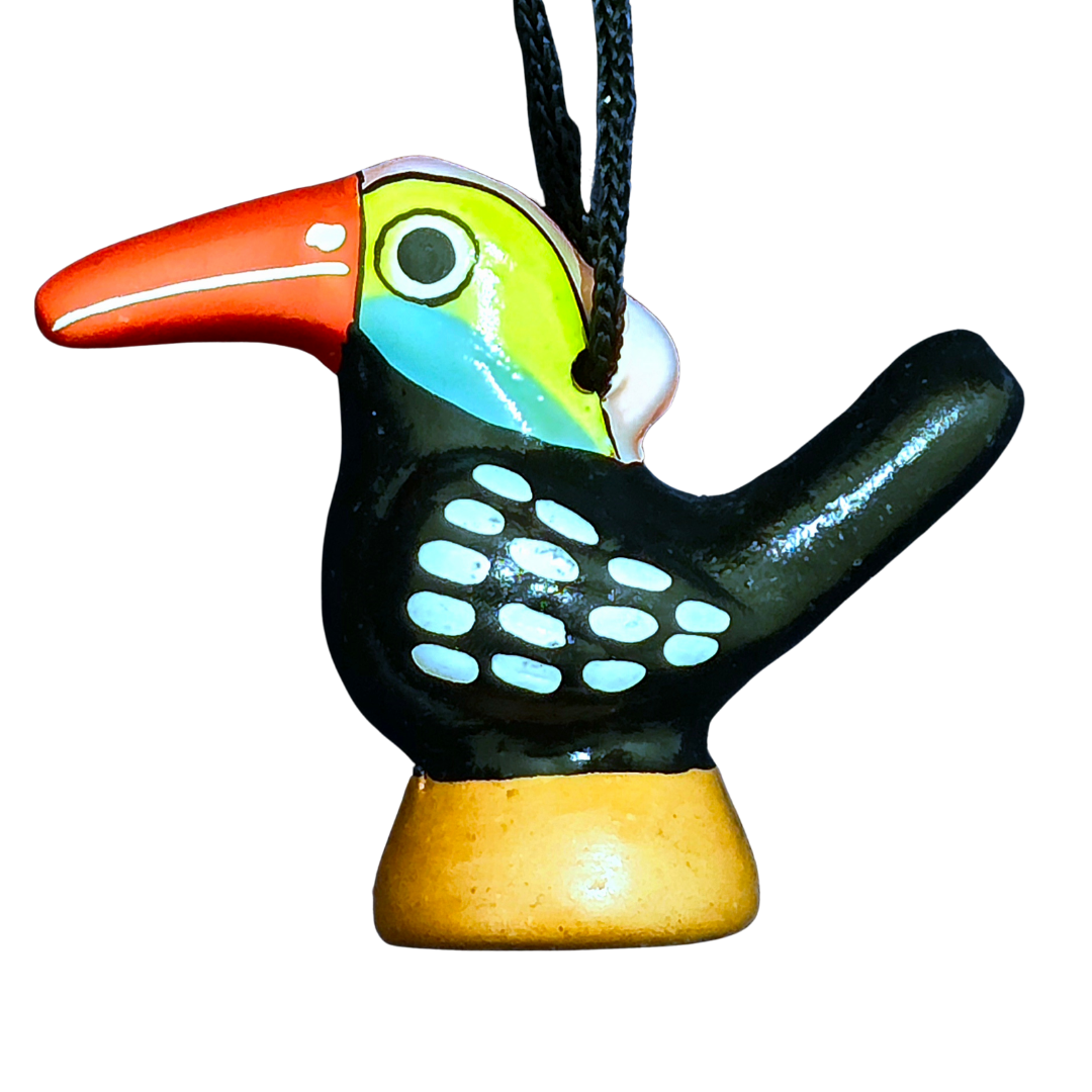 Toucan Ceramic water whistle from the Peruvian Amazon - Amazon Ecology