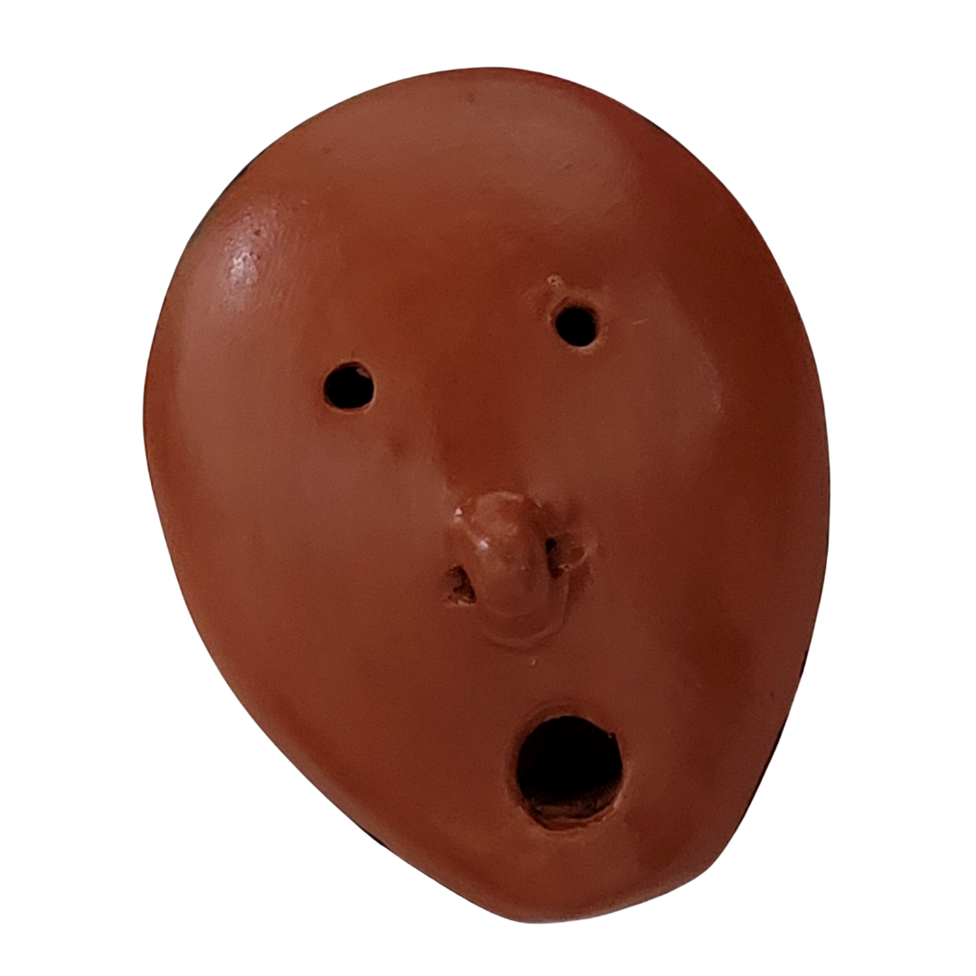 Ocarina ceramic flute with raised wildlife figures - made by a Peruvian Amazon artisan - Amazon Ecology