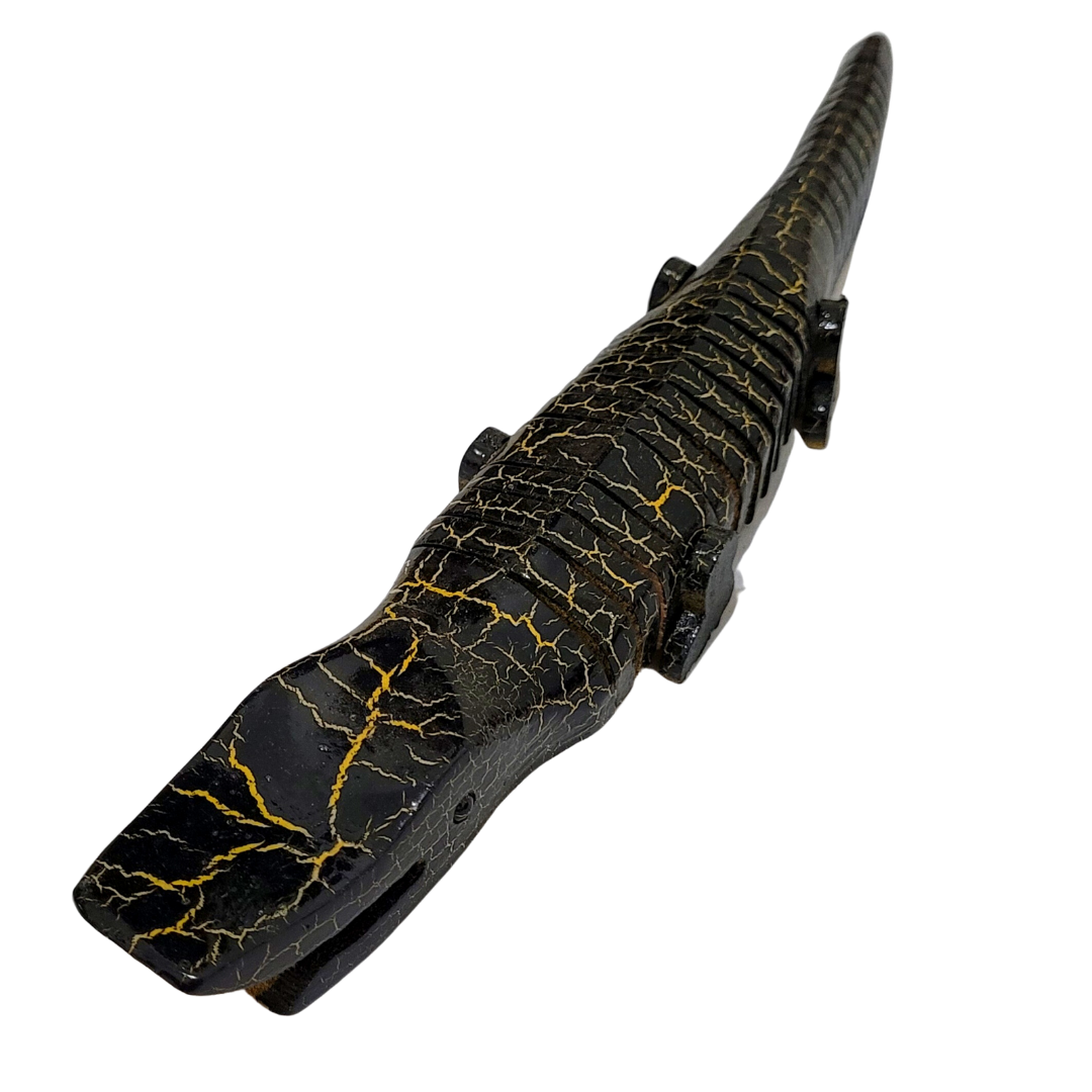 SLINKY WOODEN CAIMANS - CARVED BY PERUVIAN AMAZON ARTISAN - Amazon Ecology