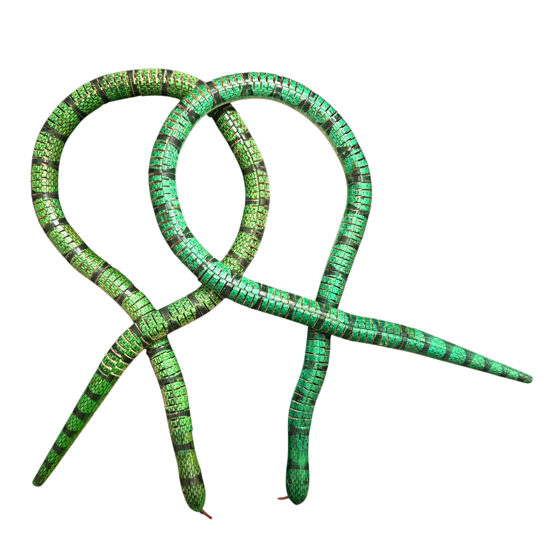 SLINKY WOODEN SNAKES - CARVED BY PERUVIAN AMAZON ARTISAN - Amazon Ecology