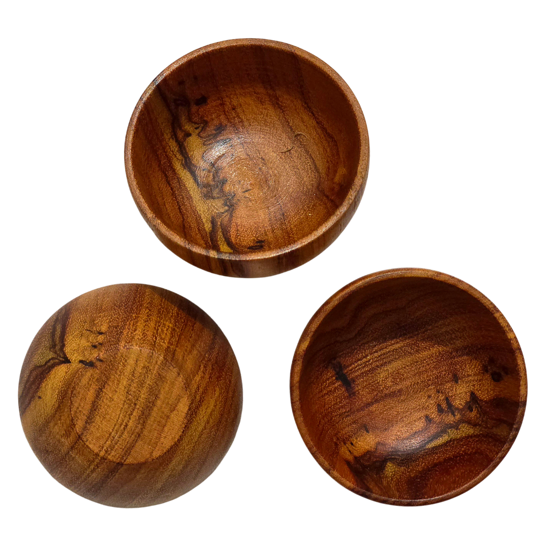Palo sangre & cumaceba wood bowls - hand made by Peruvian Amazon artisan - Amazon Ecology
