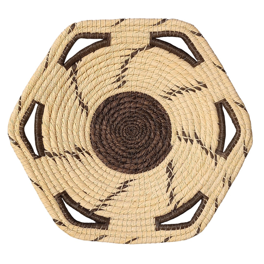 Six-sided premier chambira baskets with solid color center - made by artisans from the Peruvian Amazon - Amazon Ecology
