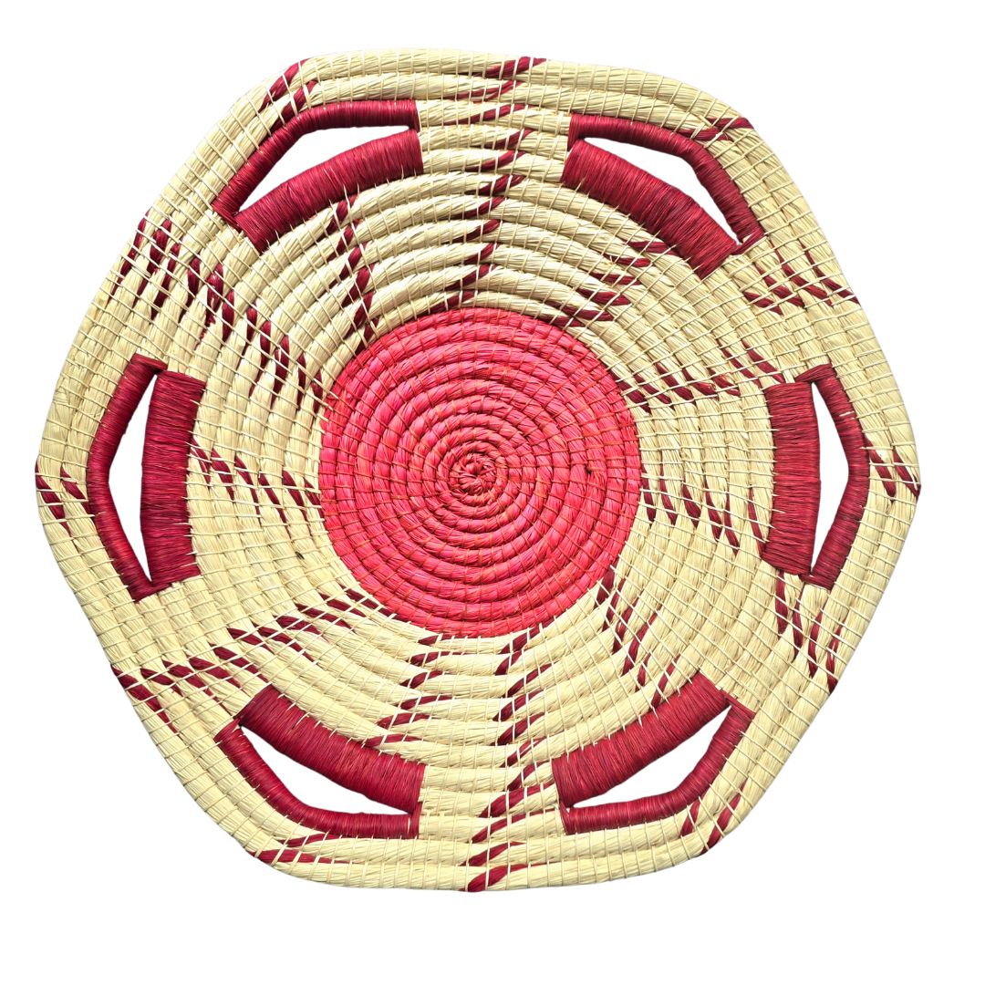 Six-sided premier chambira baskets with solid color center - made by artisans from the Peruvian Amazon - Amazon Ecology