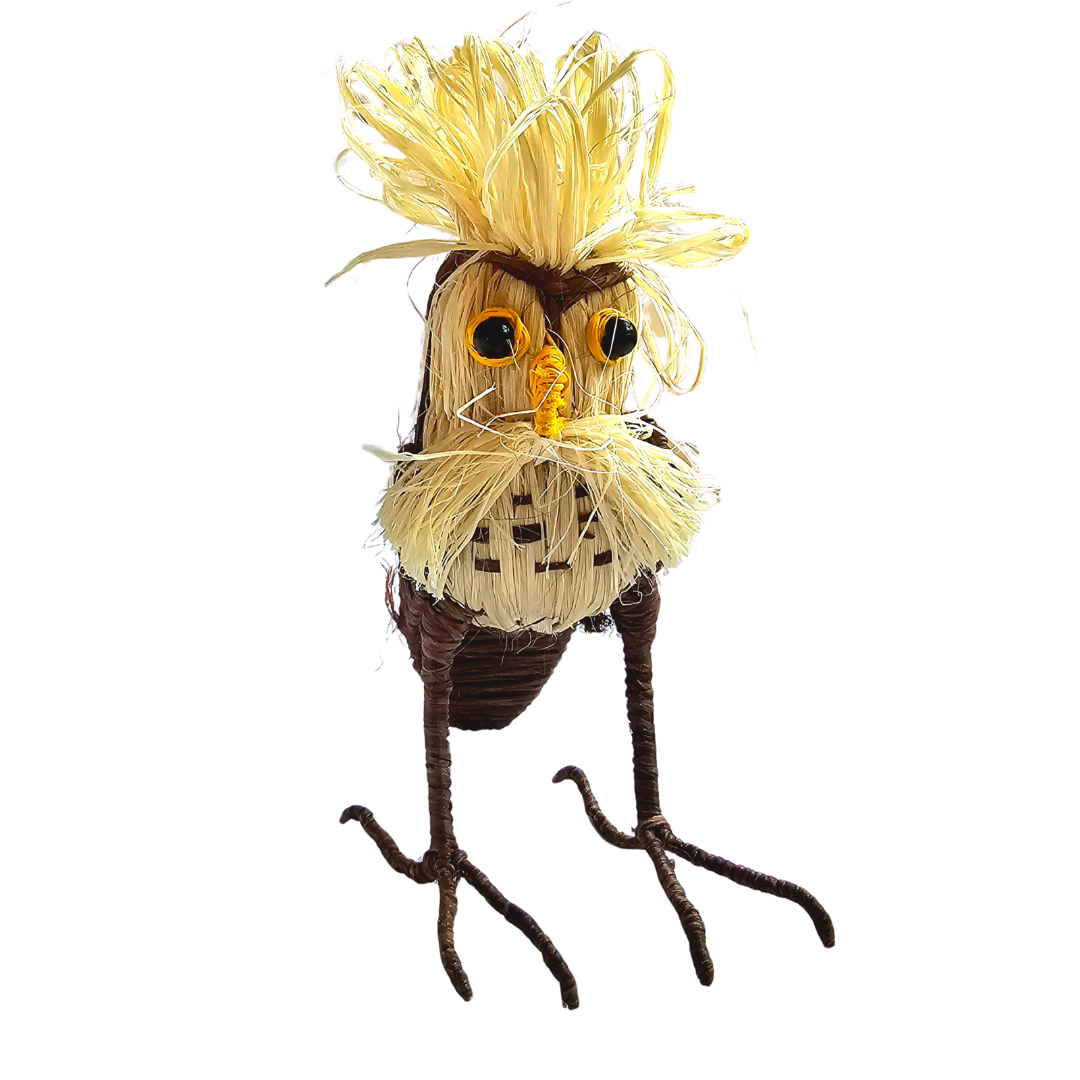 FANCIFUL OWLS - FAIR-TRADE CHRISTMAS TREE BIRD ORNAMENT - WOVEN BY PERUVIAN AMAZON ARTISAN - Amazon Ecology