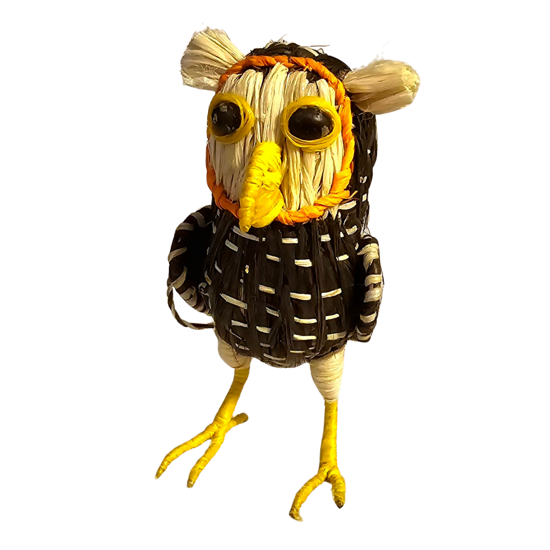 FANCIFUL OWLS - FAIR-TRADE CHRISTMAS TREE BIRD ORNAMENT - WOVEN BY PERUVIAN AMAZON ARTISAN - Amazon Ecology