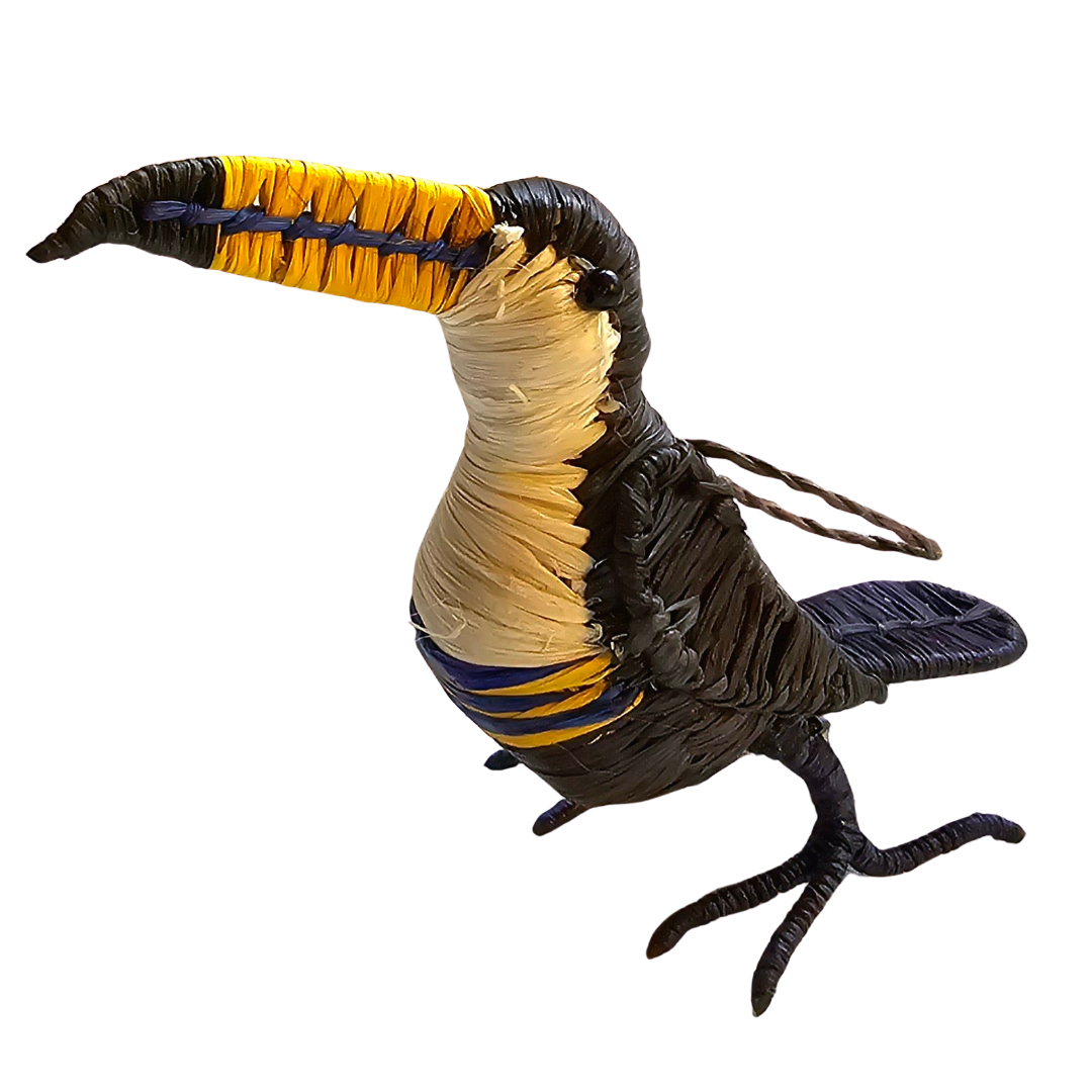 TOUCAN BIRD - FAIR-TRADE CHRISTMAS TREE ORNAMENT - WOVEN BY PERUVIAN AMAZON ARTISAN - Amazon Ecology