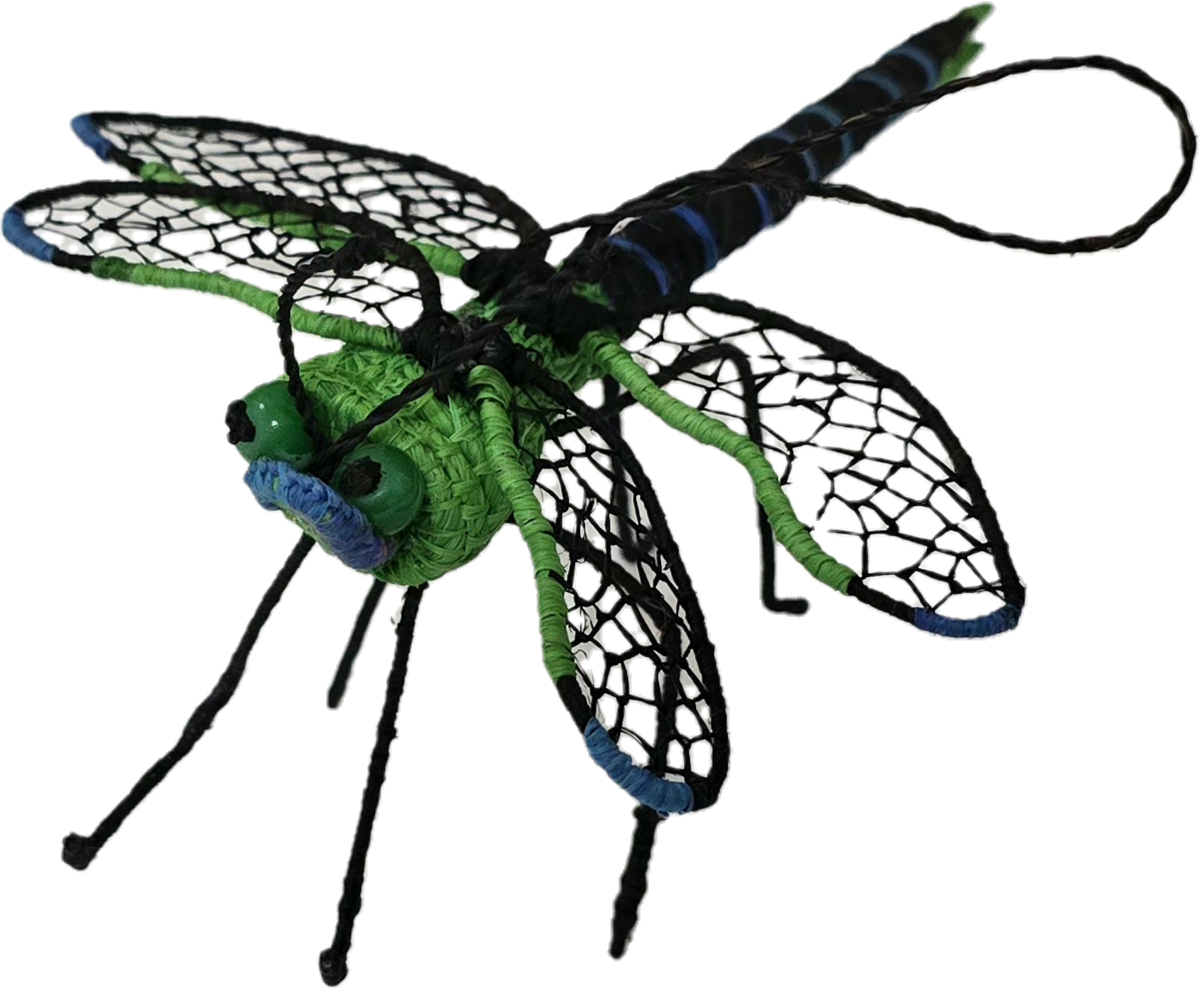 DRAGONFLY WOVEN INSECT ORNAMENT - HAND-MADE BY ARTISAN FROM THE PERUVIAN AMAZON - Amazon Ecology