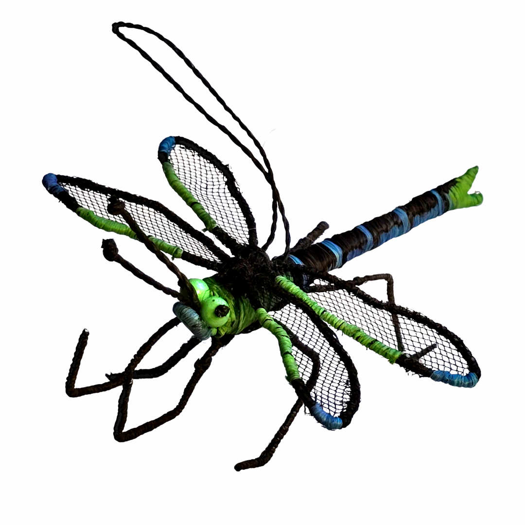DRAGONFLY WOVEN INSECT ORNAMENT - HAND-MADE BY ARTISAN FROM THE PERUVIAN AMAZON - Amazon Ecology