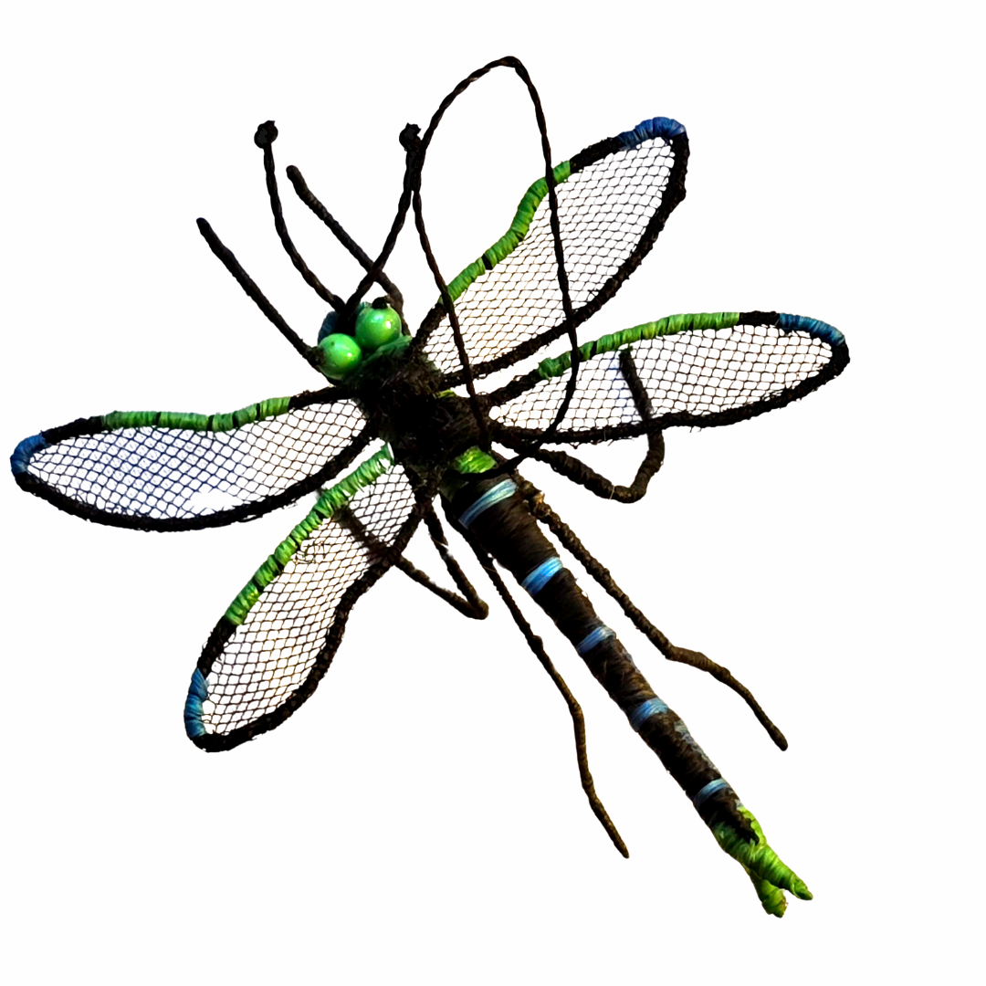 DRAGONFLY WOVEN INSECT ORNAMENT - HAND-MADE BY ARTISAN FROM THE PERUVIAN AMAZON - Amazon Ecology