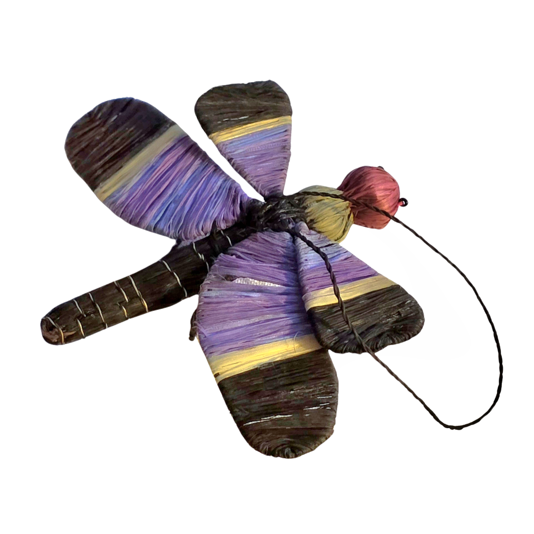 DRAGONFLY WOVEN INSECT ORNAMENT - HAND-MADE BY ARTISAN FROM THE PERUVIAN AMAZON - Amazon Ecology