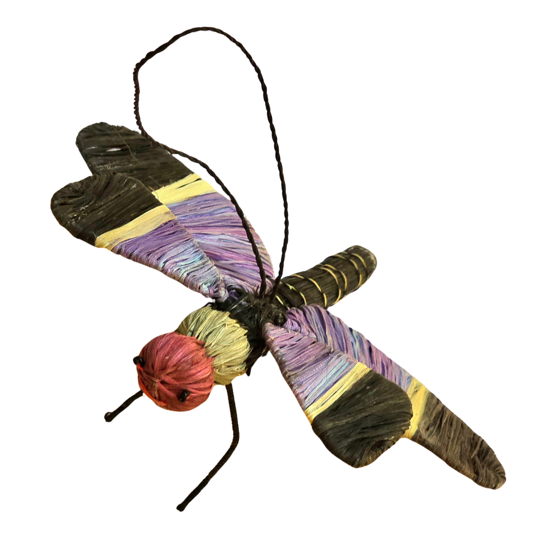 DRAGONFLY WOVEN INSECT ORNAMENT - HAND-MADE BY ARTISAN FROM THE PERUVIAN AMAZON - Amazon Ecology