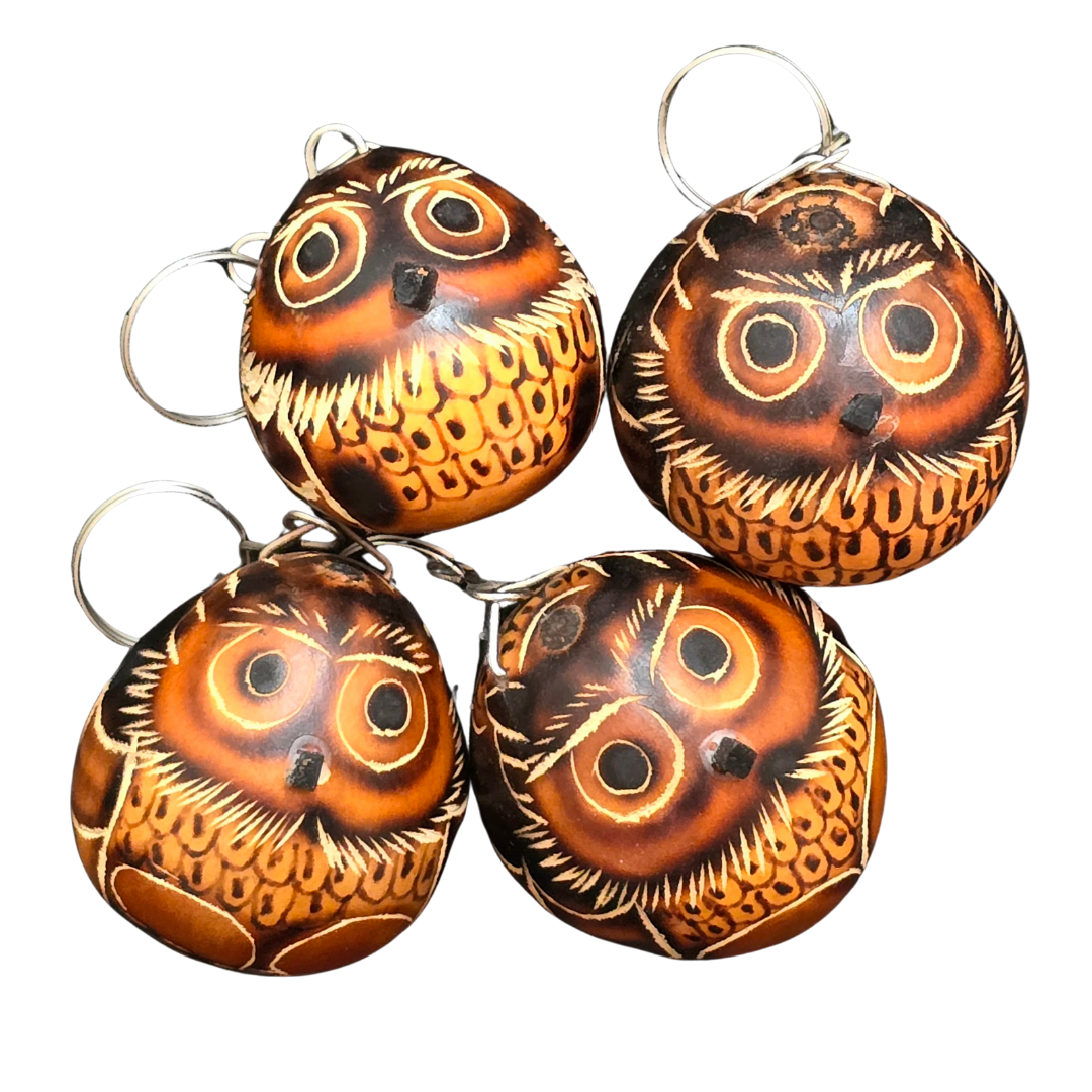 Owl Bird Calabash Gourd key chain - Amazon Ecology