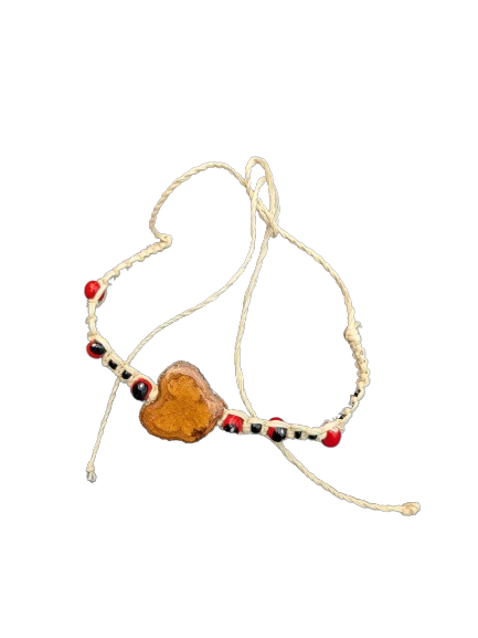 Huayruru, ayahuasca chambira palm fiber macrame bracelets - made by Peruvian Amazon native artisans - Amazon Ecology