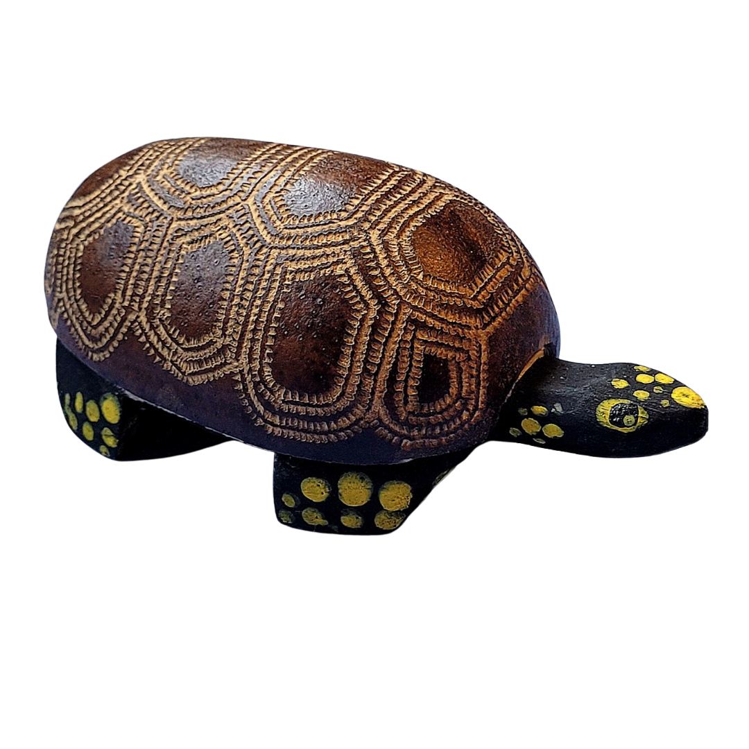 TURTLE FAIR -TRADE ORNAMENT - BALSA AND CALABASH CARVED BY PERUVIAN AMAZON ARTISAN - Amazon Ecology