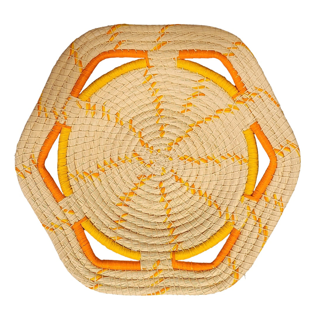 Six-sided premier chambira baskets with two color blend - made by artisans from the Peruvian Amazon - Amazon Ecology