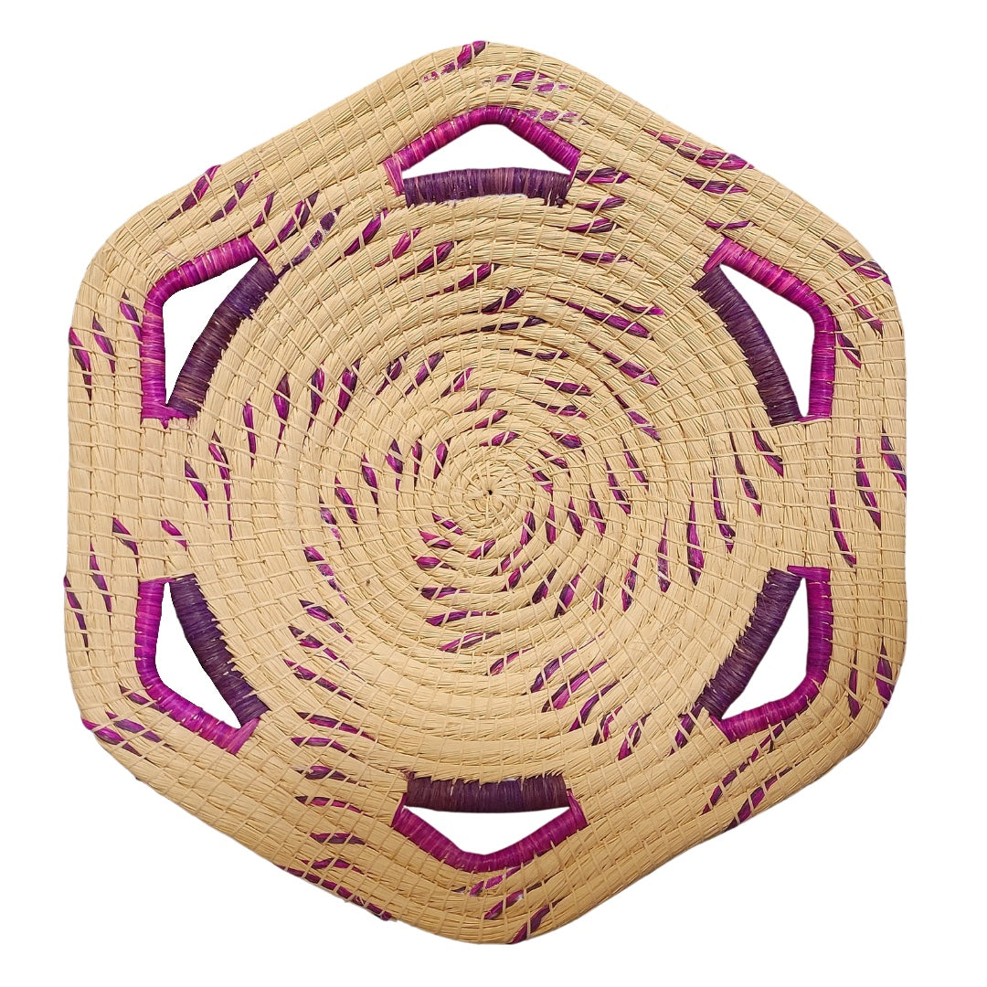 Six-sided premier chambira baskets with two color blend - made by artisans from the Peruvian Amazon - Amazon Ecology