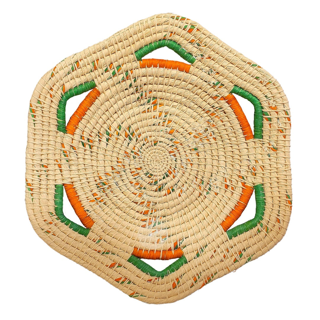 Six-sided premier chambira baskets with two color blend - made by artisans from the Peruvian Amazon - Amazon Ecology