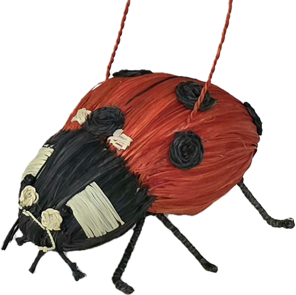 LADYBUG - FAIR TRADE CHRISTMAS TREE ORNAMENT - WOVEN BY PERUVIAN AMAZON ARTISAN - Amazon Ecology