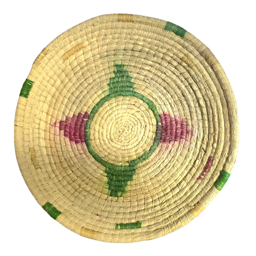 Wagon wheel chambira basket (faded) - made by artisan from the Peruvian Amazon - Amazon Ecology