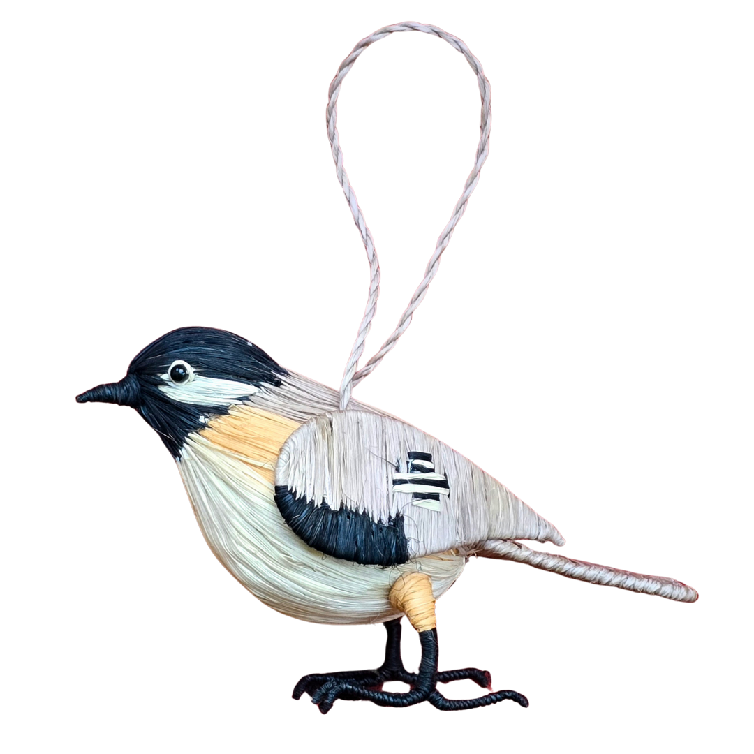 CHICKADEE- FAIR TRADE CHRISTMAS TREE ORNAMENT - WOVEN BY PERUVIAN AMAZON ARTISAN - Amazon Ecology