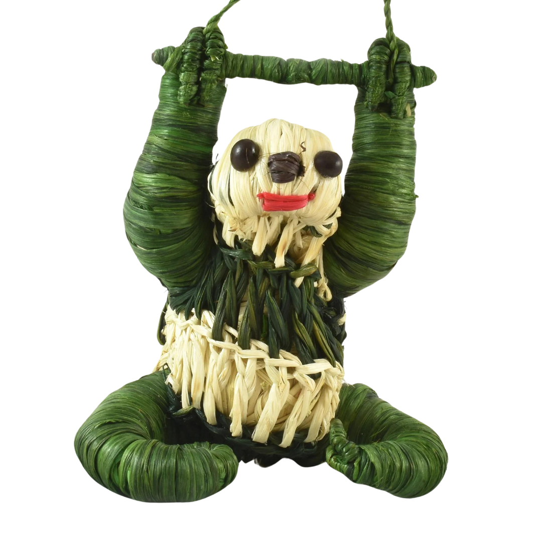 SLOTH - MAMMAL FAIR -TRADE CHRISTMAS TREE ORNAMENT - WOVEN BY PERUVIAN AMAZON ARTISAN - Amazon Ecology