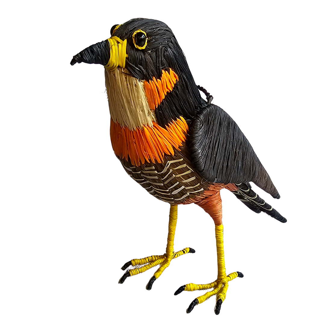 ORANGE BREASTED FALCON BIRD - FAIR-TRADE CHRISTMAS TREE ORNAMENT - WOVEN BY PERUVIAN AMAZON ARTISAN - Amazon Ecology