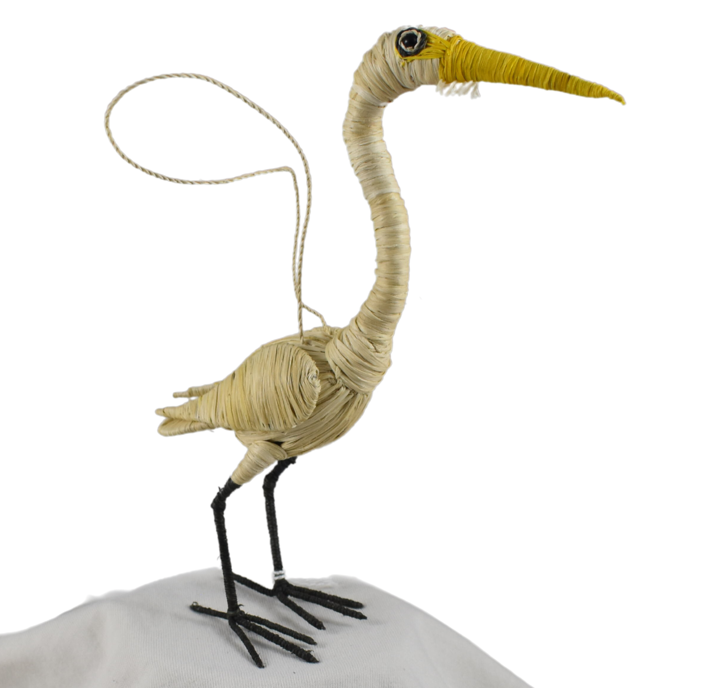 SNOWY EGRET FAIR-TRADE CHRISTMAS TREE ORNAMENTS - WOVEN BY PERUVIAN AMAZON ARTISAN