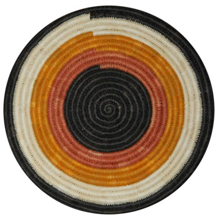 Woven hot pad (trivet) and center piece with 4 earth-tone bands - Amazon Ecology