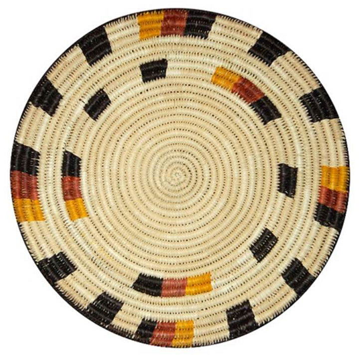 Woven hot pad (trivet) and center piece with earth-tone bands - Amazon Ecology