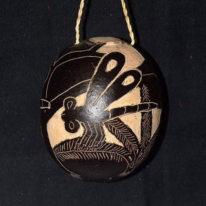 Calabash Christmas tree ornament and hand rattle - assorted insects and invertebrates - Amazon Ecology
