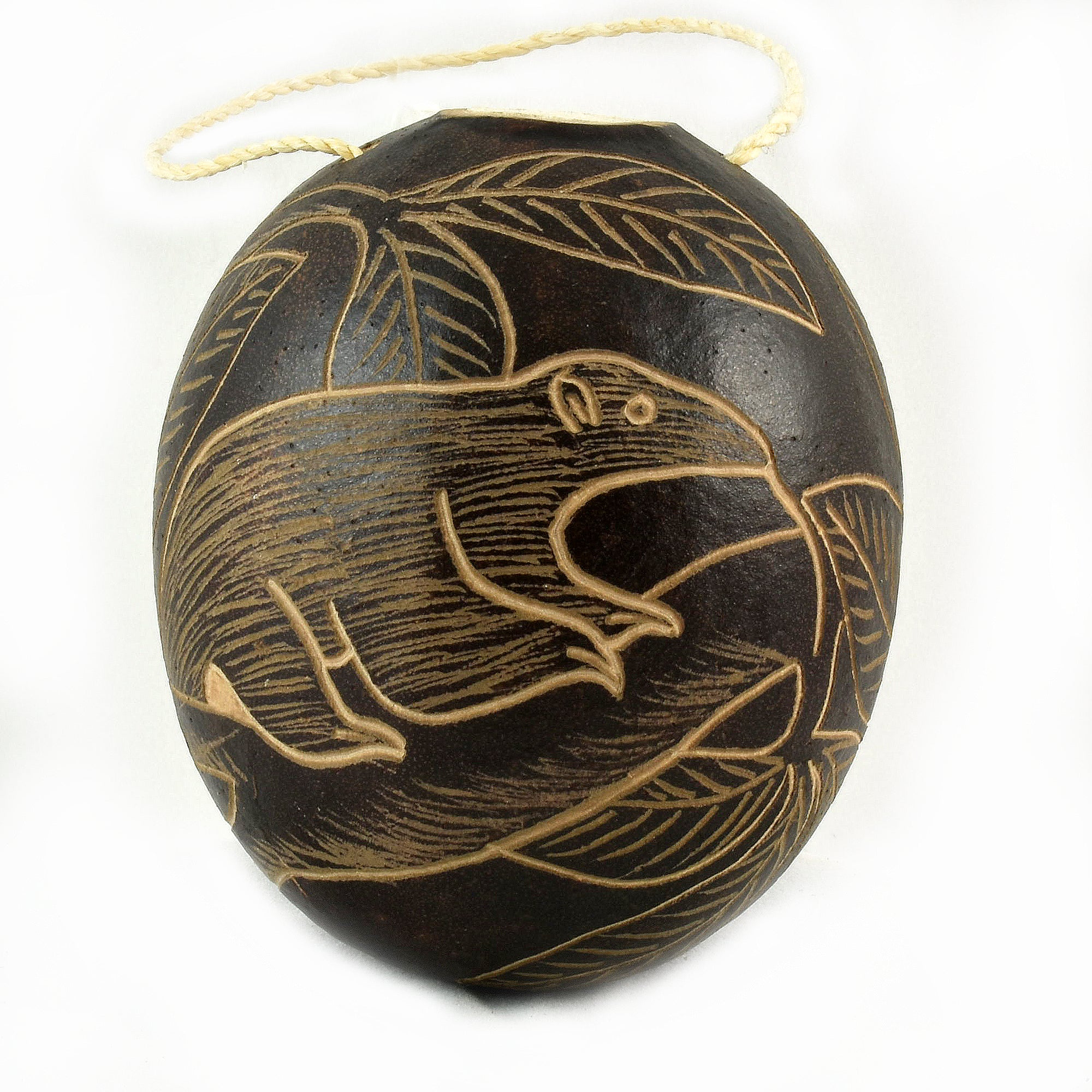 Anteater Mammal Calabash Christmas tree ornament and hand rattle - Amazon Ecology