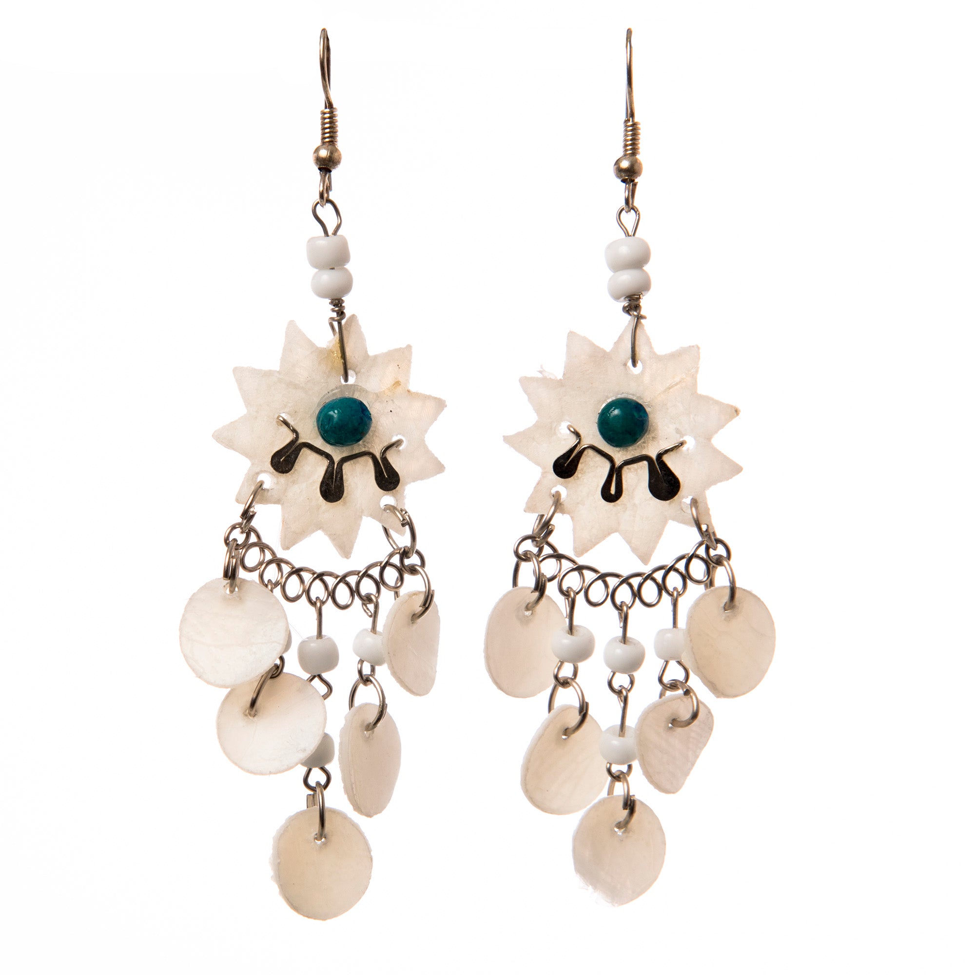 Paiche Fish Scales Dolphin and Star Earrings