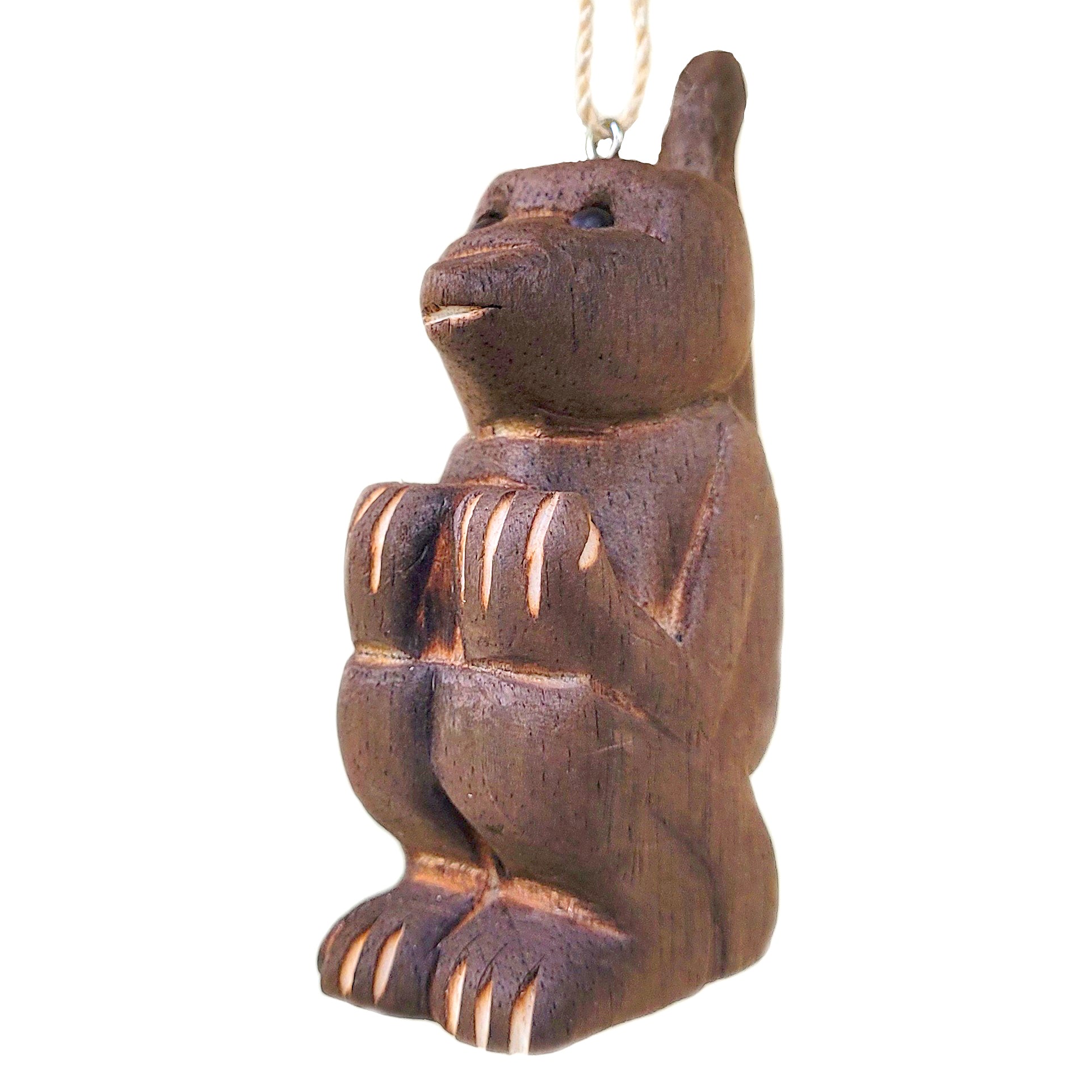MONKEY BALSA WOOD FAIR -TRADE ORNAMENT - CARVED BY PERUVIAN AMAZON ARTISAN - Amazon Ecology