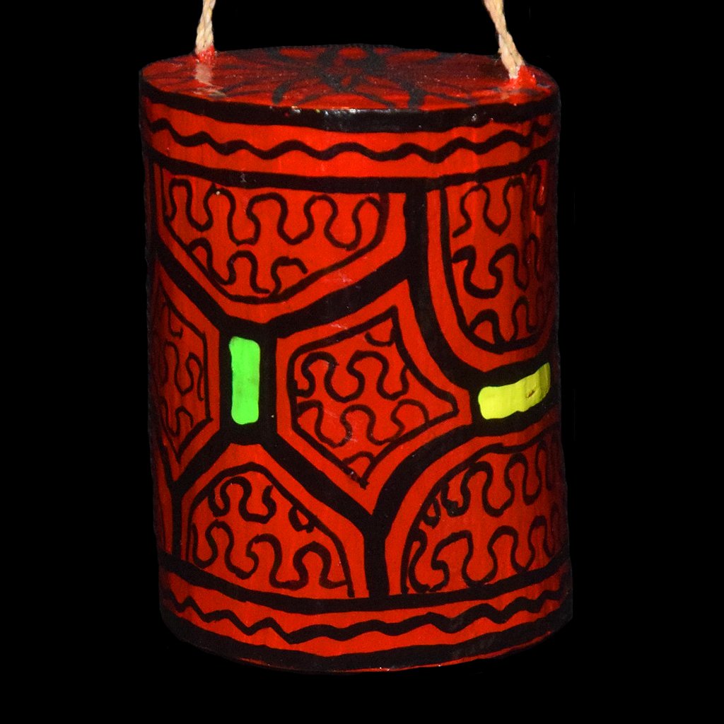 FAIR-TRADE CHRISTMAS TREE ORNAMENT - MINI-RAINSTICK - MADE BY ARTISAN FROM PERUVIAN AMAZON