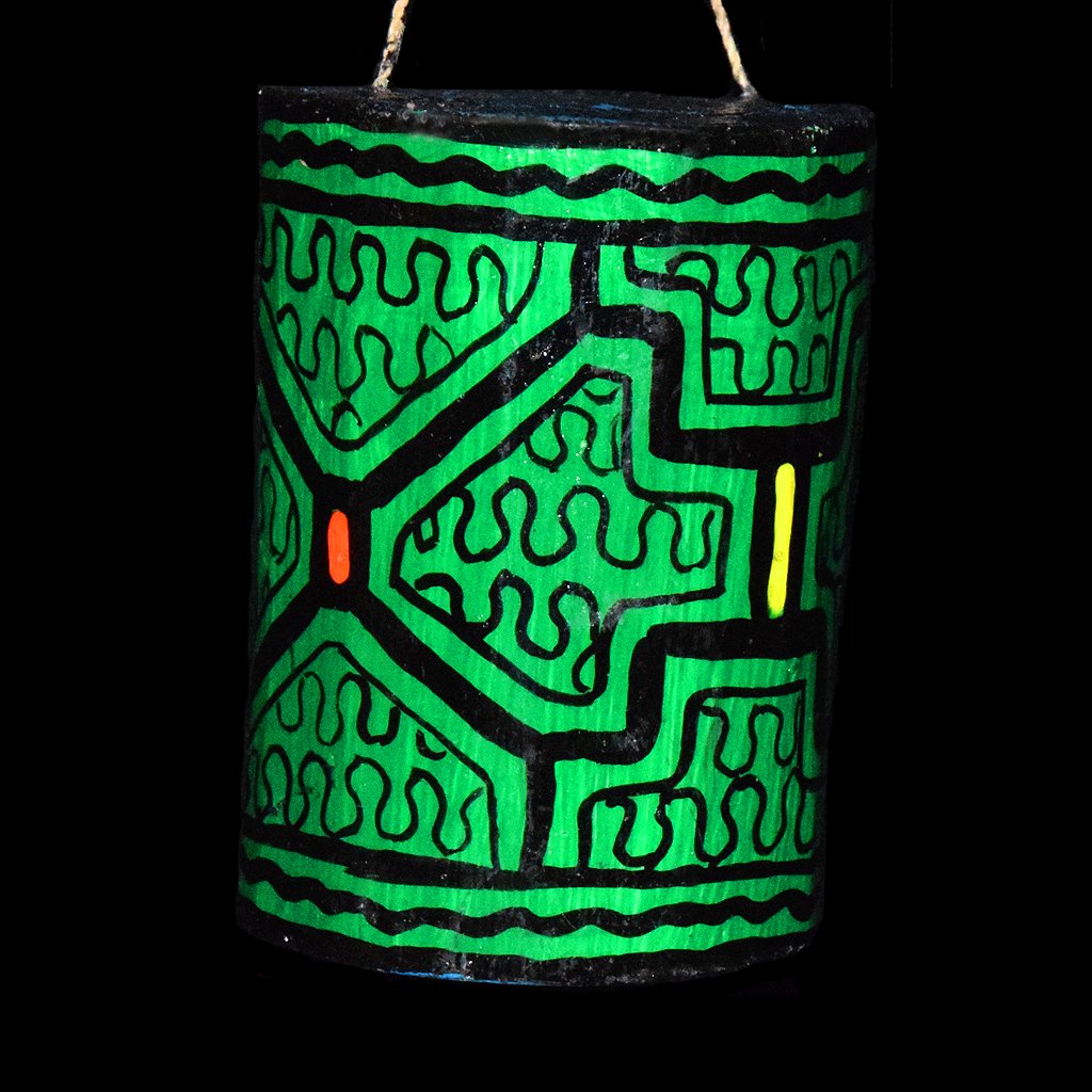 FAIR-TRADE CHRISTMAS TREE ORNAMENT - MINI-RAINSTICK - MADE BY ARTISAN FROM PERUVIAN AMAZON